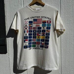 vintage american graphic tee with state flags